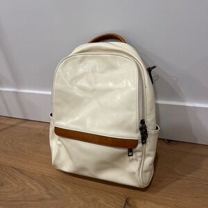 Beautiful BROMEN Vegan-Leather White Backpack Purse